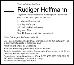 Hoffmann works as comedian on german television. Traueranzeigen Von Rudiger Hoffmann Www Westfalen Blatt De