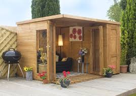 Summer Houses Garden Room With Side Shed 10ft X 8ft Garden Sheds Plastic Metal Sheds Corner Summerhouses U Backyard Sheds Shed Landscaping Backyard Shed
