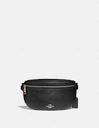 Bnt coach double zip belt bag black leather 76148 top rated seller. Belt Bag Coach
