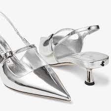 DIDI 45 | Silver Liquid Metal Leather Pointed Pumps | Autumn Collection |  JIMMY CHOO