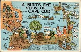 Birds Eye View Of A House Cartoon A Bird S Eye View Of Cape Cod Massachusetts Postcard Cape Cod Cape Cod Map Cape Cod Travel