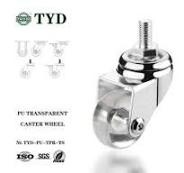 transparent caster wheel threaded stem style PU caster wheel ...