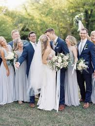 Navysuits Navy Suits And Bridesmaid Dresses With Images Bridal Party Attire Romantic Bridesmaid Dresses Gray Wedding Party