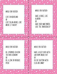 Printable Disney Themed Would You Rather Questions For Kids You can always ask why? after each response you receive to get an insight into what the child is thinking. life with darcy and brian