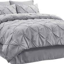 Bedsure marble printed comforter set full queen white 3 piece set super soft microfiber bedding for all seasons reversible down alternative comforter with 2 pillow shams by. Amazon Com Bedsure Bedding Comforter Sets Grey Queen Comforter Set Bed In A Bag Bedding Set 8 Pieces Bed Set 1 Comforter 2 Pillow Shams 1 Flat Sheet 1 Fitted Sheet 1