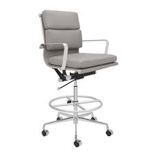 Soho Soft Pad Drafting Chair Grey Drafting Chair Mid Century Modern Office Chair Chair