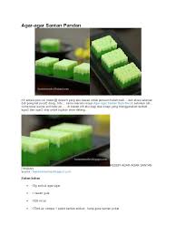 Gerenti resepi mudah dan favorit ini mesti anda suka. Agar Agar Santan Pandan