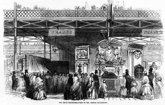 From the Illustrated London News 175 years ago today: the stand of Victor Cruchet, producer of wainscoting, furniture in carved oak & carton-pierre.