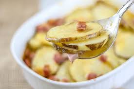 Put the potatoes in a saucepan with the onions and cover with salted water. Cheesy Scalloped Potatoes And Ham A Mind Full Mom