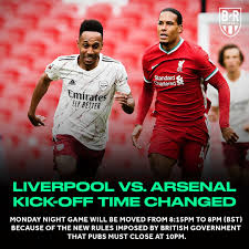 Jun 17, 2021 · arsenal are seeking a new number 10 this summer with martin odegaard back at real madrid, and maddison is thought to be a target. B R Football On Twitter Liverpool Vs Arsenal Will Kick Off 15 Minutes Earlier Than Scheduled Meaning Fans In England Can Watch The Entire Game In Pubs Under The Uk S New Coronavirus Restrictions
