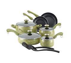 Paula deen collection cookware, stoneware, utensils, and bakeware below are commonly asked questions related to the paula deen collection. Paula Deen 12 Piece Porcelain Cookware Set Pear Speckle Qvc Com