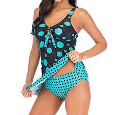 Women S Tummy Control Swimdress Swimwear Tankini Swimsuit Dot Print Plus Size Swimming Suit For Women Ad Swimdre Two Piece Swimwear Swimwear Tankini Tankini