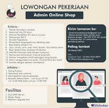 Lowongan kerja pabrik sepatu kopo bandung. Lowongan Kerja Sebagai Admin Online Shop Juli 2021