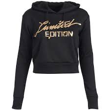 Black And Gold Jordan Hoodie Limited Edition Cropped Hoodie Cropped Hoodie Black Cropped Hoodie Cropped Hooded Sweatshirt