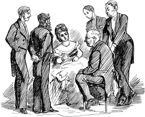 Woman Surrounded by Suitors | ClipArt ETC