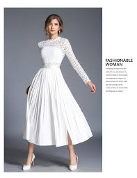 Elegant White Lace Long Sleeve Midi Dress Uniqistic Com White Lace Midi Dress Long Midi Dress Elegant White Dress