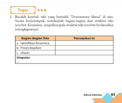 Jelaskanlah struktur pembentuk teks tersebut secara jelas! Bagian Bagian Struktur Teks Demonstrasi Massa Brainly Co Id