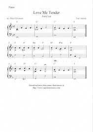 Free Easy Piano Sheet Music Solo Arrangement With The Melody Love Me Tender Aura Lee Free Printable Sheet Mus Piano Sheet Music Sheet Music Easy Sheet Music