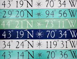 Custom Compass Rose Latitude Longitude 43 X 6 Sign Beach Decor Coastal Decor Nautical Decor Beach Cottage Decor Beach Theme Bathroom Coordinates Signs