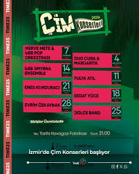 İEF 2026 ÇİM KONSERLERİ'NİN SANATÇILARI BELLİ OLDU... HABER : ALİ  BAYRAKDAROĞLU İzmir Büyükşehir Belediyesi, 95. İzmir Enternasyonal Fuarı  (İEF) kapsamında düzenlenecek Çim Konserleri'nin sanatçı kadrosunu  açıkladı. Organizasyon ihalesine çıkan ...