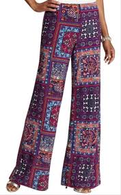 Chicos Purple Pink Palazzo Bright Tile Print Pants Size 10 M 31 47 Off Retail