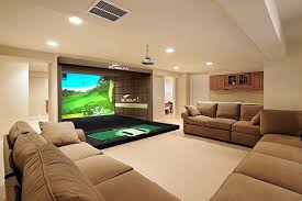 At Home In House Residential Indoor Golf Simulator Virtual Golf Course Driving Range X Golf Golf Room Home Golf Simulator Room