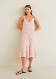 Frill Cotton Dress Women Mango Usa Cotton Dresses Womens Dresses Clothes For Women