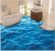 3d Peaceful Blue Sea Water Floor Mural Photo Flooring Wallpaper Print Home Decal For Bathroom Kitchen Living Room Wish Floor Murals Floor Wallpaper Flooring
