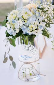 Baby Shower Flowers Its A Boy Blue Hydrangea Peach Carnation Seeded Eucalyptus And Gy Baby Shower Flowers Boy Baptism Centerpieces Baby Shower Centerpieces