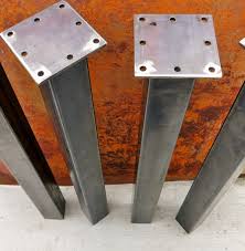Metal table legs for wood slab. Metal 3x3 Tube Table Legs Set Of 4 1236height Etsy