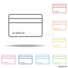 Credit Card Icon Elements Of Finance And Chart In Multi