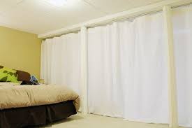 Ceiling Mounted Traverse Rod Or Curtain Track And Then Attach Your Panels Using Drapery Hooks For The Loft Bedroom To Block S Room Divider Curtain Curtain Room