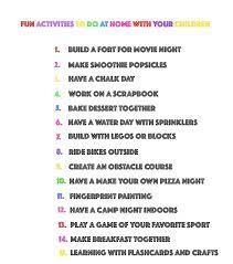 15 Things To Do At Home With Your Children Things To Do At Home Fun Activities To Do Business For Kids