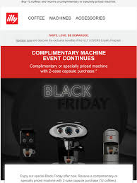 We did not find results for: Illy Caffe Black Friday Is Here Enjoy A Free Machine Milled
