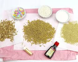 How To Make Gold Sprinkles Diy Sprinkles Gold Sprinkles Gold Cake Decorations