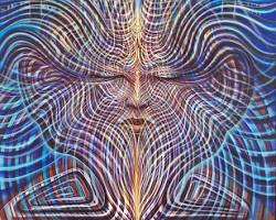 Amanda Sage visionary art painting sacred geometry interconnected web lace of existence, AI generated