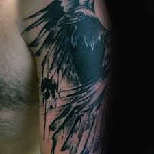 Bird Tattoos On Arm For Men Top 93 Crow Tattoo Ideas 2020 Inspiration Guide Crow Tattoo Crow Tattoo For Men Black Bird Tattoo