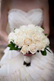 White roses flowers wedding bouquet. White Rose Bride Bouquet In Miami Beach Fl Seasons Flowers Of South Beach