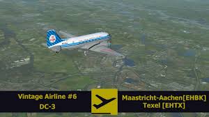 fsx fspassengers vintage airline 6 dc 3 maastricht aachen ehbk texel ehtx