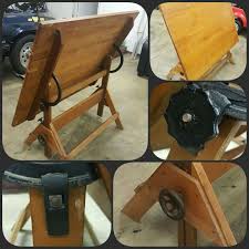 Vintage 1930s Hamilton Drafting Table With Cast Iron Hardware Iron Hardware Drafting Table Desk Furniture