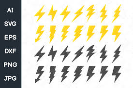 Download Flat Lightning Icon Set Svg File Graphic By Crstocker Creative Fabrica PSD Mockup Templates