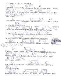 Great Day To Be Alive Travis Triss Guitar Chord Chart Page 1 Of 2 Guitar Chord Chart Guitar Chords For Songs Country Music Songs