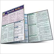 spanish verbs laminated reference guide quick study