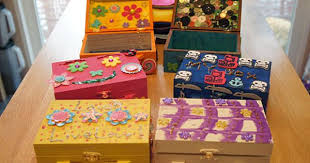Decorated Wooden Boxes From Our Michael S Craft Hosties Kids Craft Party Kids Craft Box Kids Party Crafts Wooden Box Crafts