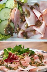 Carpaccio Von Gekochtem Schinken Mit Walnuss Petersilien Vinaigrette Gekochter Schinken Schinken Vinaigrette