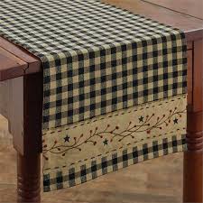 Berry Gingham Table Runner 13 X 36 Primitive Decorating Country Primitive Decorating Country Primitive