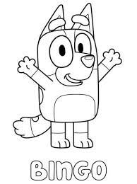 Cheerful puppy bluey is waiting for you. Bingo From Bluey Coloring Picture Abc For Kids Cool Coloring Pages Baby Birthday Party Girl