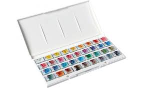 White Nights Artists Watercolour Set 36 Whole Pans Plastic Box