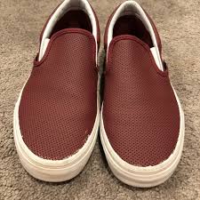 871 items on sale from $33. Vans Shoes Vans Slip Ons Maroon Perforated Leather Size 85 Poshmark