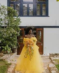 Stunning Wedding Dress Yellow Wedding Dress Nontraditional Wedding Dress Unconventional Wedding Dress
